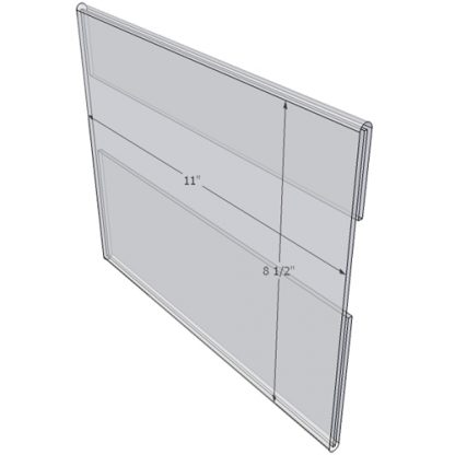WM1185C - 11" X 8.5" wall mounted (Landscape - C-Style Sign Holder Only) - Wall Mount Acrylic Sign Holder - Standard - 1/8 Inch with Vertical Business Card Holder
