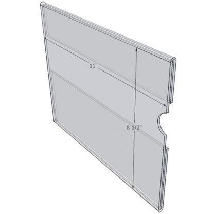 WM1185C - 11" X 8.5" wall mounted (Landscape - C-Style Sign Holder Only) - Wall Mount Acrylic Sign Holder - Economy - .08 Inch Thickness