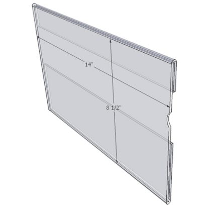 WM1485C - 14" X 8.5" wall mounted (Landscape - C-Style Sign Holder Only) - Wall Mount Acrylic Sign Holder - Standard - 1/8 Inch with Horizontal Business Card Holder