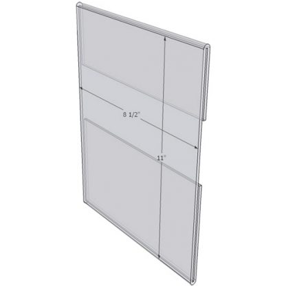 WM8511C - 8.5" X 11" wall mounted (Portrait - C-Style Sign Holder Only) - Wall Mount Acrylic Sign Holder - Economy - .08 Inch Thickness