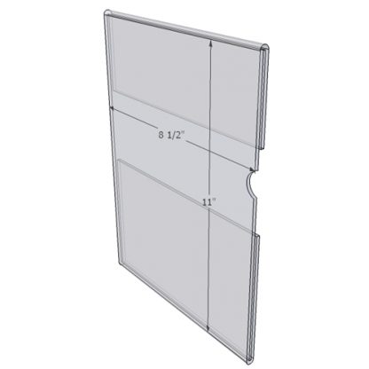 WM8511C - 8.5" X 11" wall mounted (Portrait - C-Style Sign Holder Only) - Wall Mount Acrylic Sign Holder - Standard - 1/8 Inch with Vertical Business Card Holder