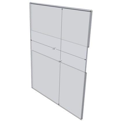 WM8514C - 8.5" X 14" wall mounted (Portrait - C-Style Sign Holder Only) - Wall Mount Acrylic Sign Holder - Standard - 1/8 Inch with Horizontal Business Card Holder