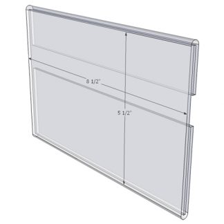 WM8555C - 8.5" X 5.5" wall mounted (Landscape - C-Style Sign Holder Only) - Wall Mount Acrylic Sign Holder - Standard - 1/8 Inch with Vertical Business Card Holder