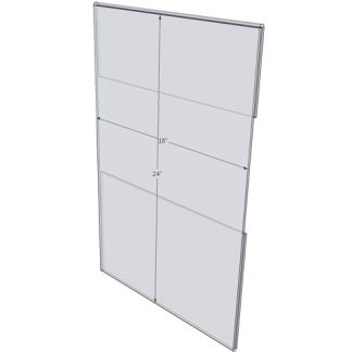 WM1824C - 18" X 24" wall mounted (Portrait - C-Style Sign Holder Only) - Wall Mount Acrylic Sign Holder - Standard - 1/8 Inch Thickness