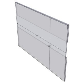 WM2822C - 28" X 22" larger poster sized (Landscape - C-Style Sign Holder Only) - Wall Mount Acrylic Sign Holder - Standard - 1/8 Inch with Brochure Pocket