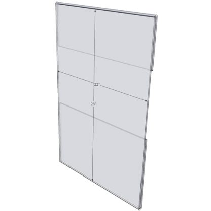 WM2228C - 22" X 28" large poster sized (Portrait - C-Style Sign Holder Only) - Wall Mount Acrylic Sign Holder - Standard - 1/8 Inch with Brochure Pocket