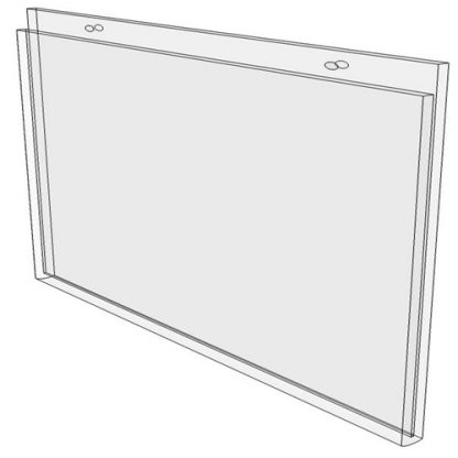 3.5 X 2.5 wall mount sign holder (Landscape - with Screw Holes) - Wall Mount Acrylic Sign Holder - Standard - 1/8 Inch Thickness