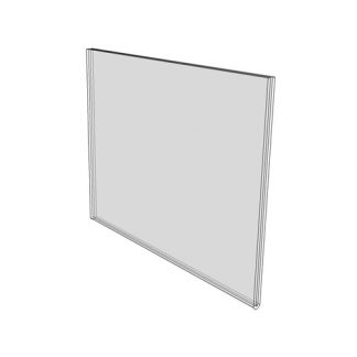 3.5 x 2.5 clear wall mount (Landscape - Flush Sign Holder Only) - Wall Mount Acrylic Sign Holder - Standard - 1/8 Inch Thickness