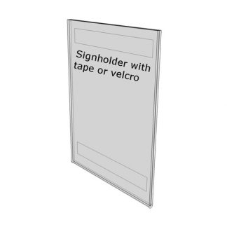 2 x 3.5 sign holder with tape (Portrait - Flush ) - Wall Mount Acrylic Sign Holder - Standard - 1/8 Inch Thickness