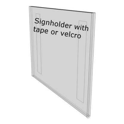 3.5 x 2 sign holder with tape(Landscape - Flush with Tape) - Wall Mount Acrylic Sign Holder - Economy - .08 Inch Thickness