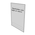 WM2035FV - 2" x 3.5" (Portrait - Flush with Velcro) - Wall Mount Acrylic Sign Holder - Standard - 1/8 Inch Thickness