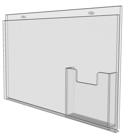 17" x 11" - wall mount sign holder (Landscape - with Screw Holes)-4958