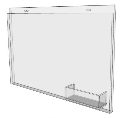 17" x 11" - wall mount sign holder (Landscape - with Screw Holes)-4959