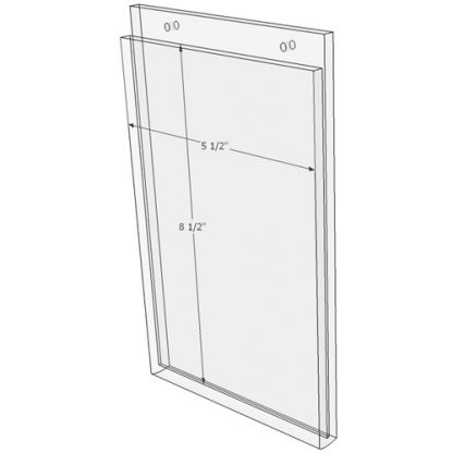 5.5" x 8.5" - wall mount sign holder (Portrait - with Screw Holes)-0