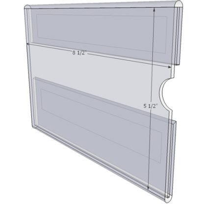 WM8555CT - 8.5" X 5.5" (Landscape - C-Style with Tape) - Wall Mount Acrylic Sign Holder - Economy - .08 Inch Thickness