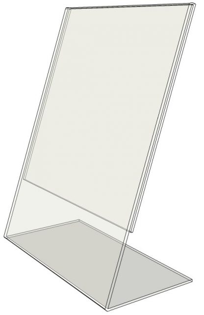 TB2035 - 2.0" X 3.5" slant back (Portrait) - Tilt Back Acrylic Sign Holder - Standard - 1/8 Inch Thickness-0