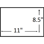 11X8.5 inches (11 X 8.5 Landscape)